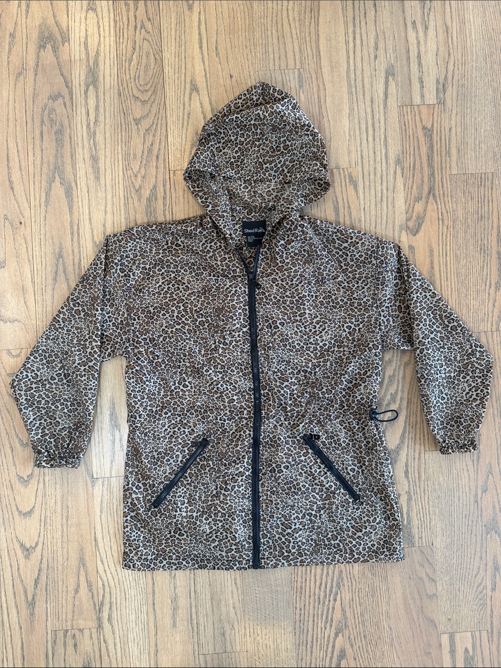 ShedRain Women’s Animal Print Utility Lightweight Rain Jacket With Hood Size S/M